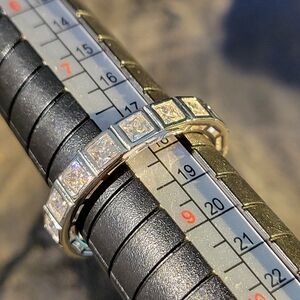 Eternity Band with Princess Cut Moissanite Stones Ring